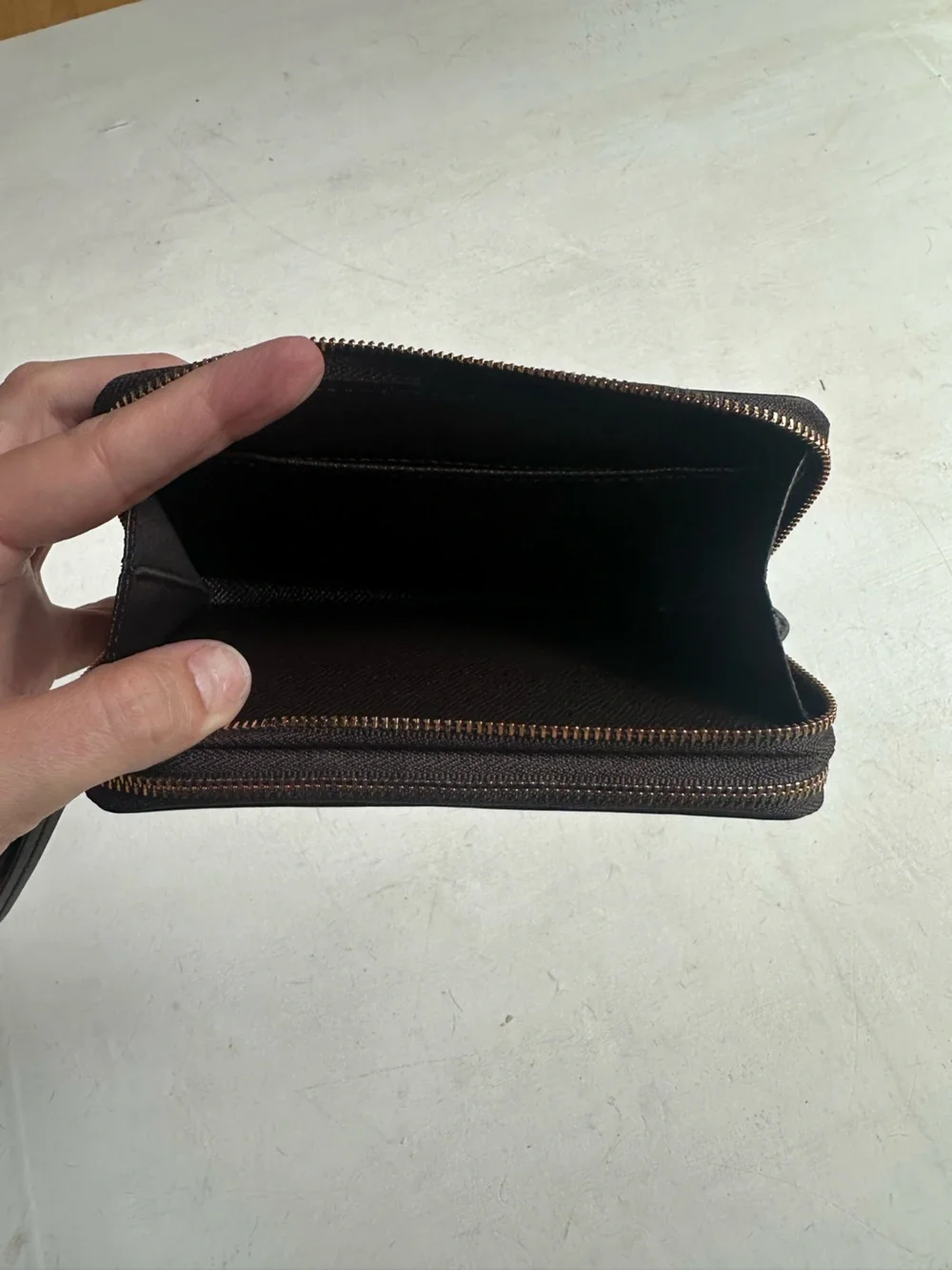 NWT Coach Brown Signature Canvas Wallet with Dark Brown Trim